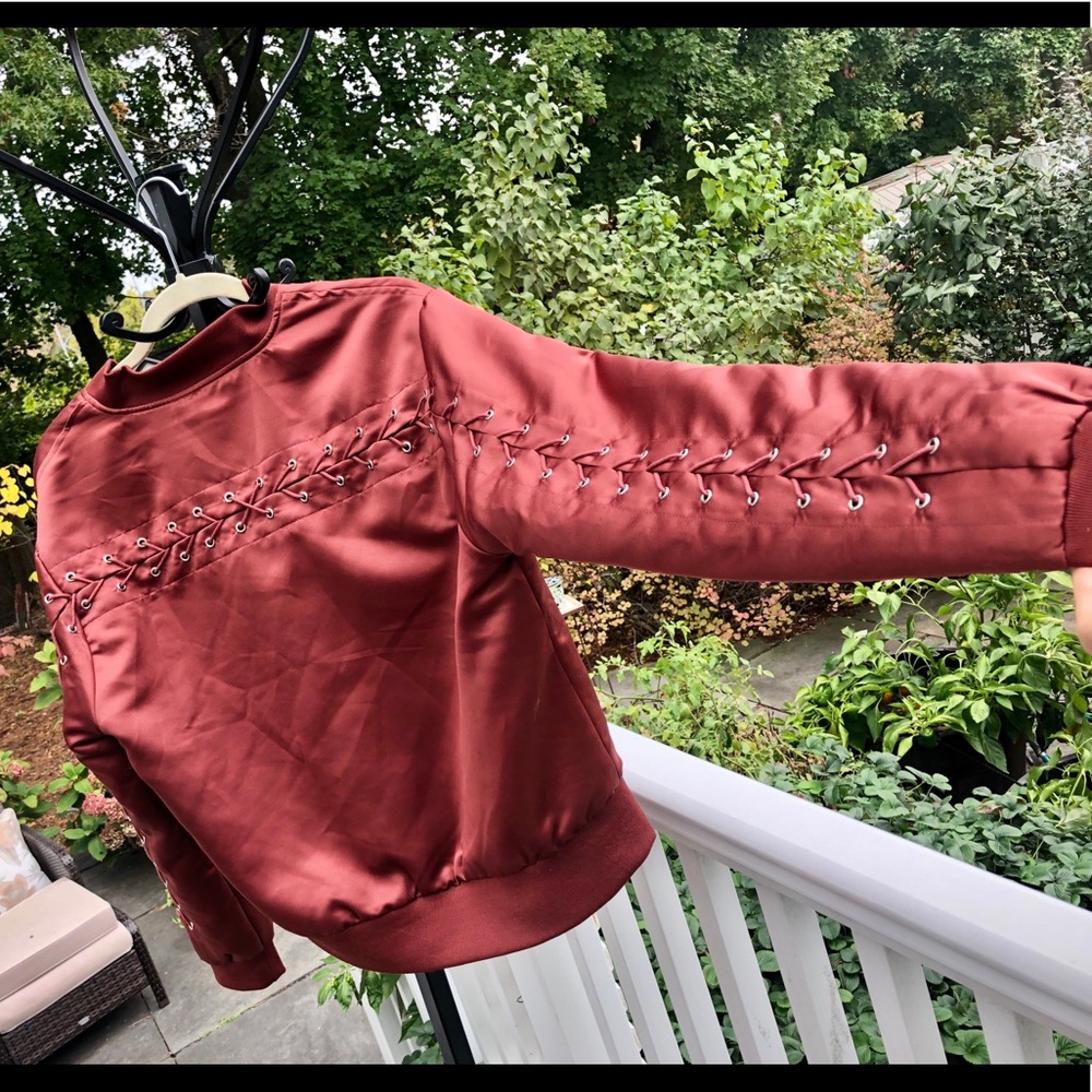 Forever21 Satin Bomber Jacket - Picture 6 of 13